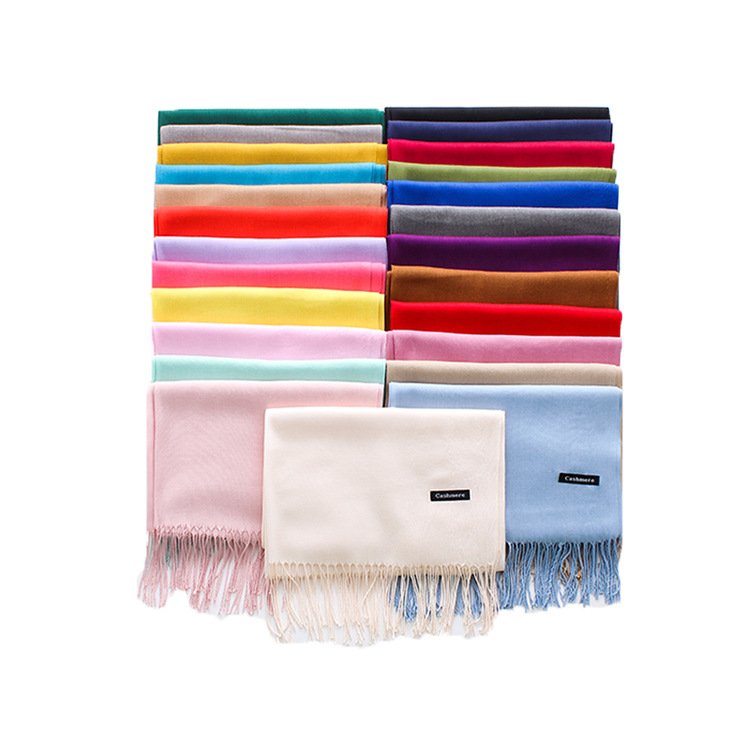 wholesale ladies winter scarfs solid multi-colors colors pashmina scarf cashmere fashion scarf