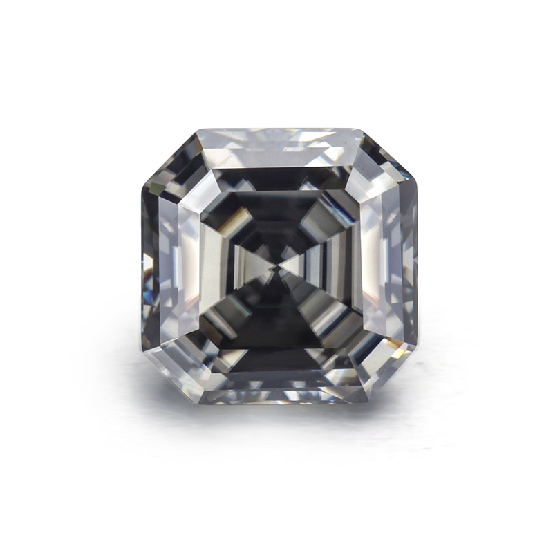 Квадратный огранка Ашер в комплект не входит; Цвет серый; 2.0ct лаборатория создала Муассанит камни
