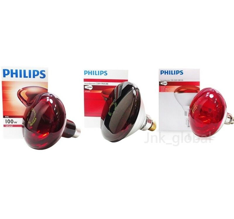 Philips инфракрасная лампа E27 лампы 100W 150W 250W (230V) Инфракрасный физиотерапии лампа