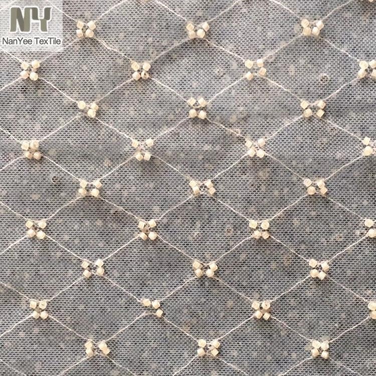 Текстиль Nanyee, оптовая продажа, текстурированная вышитая ткань из бисера