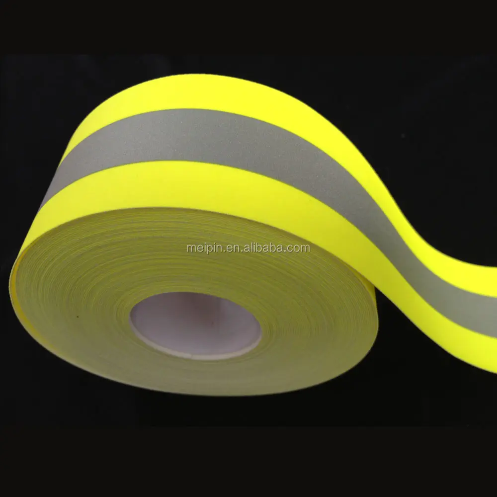 Yellow/Silver/Yellow fire resistant reflective tape for fireman uniform