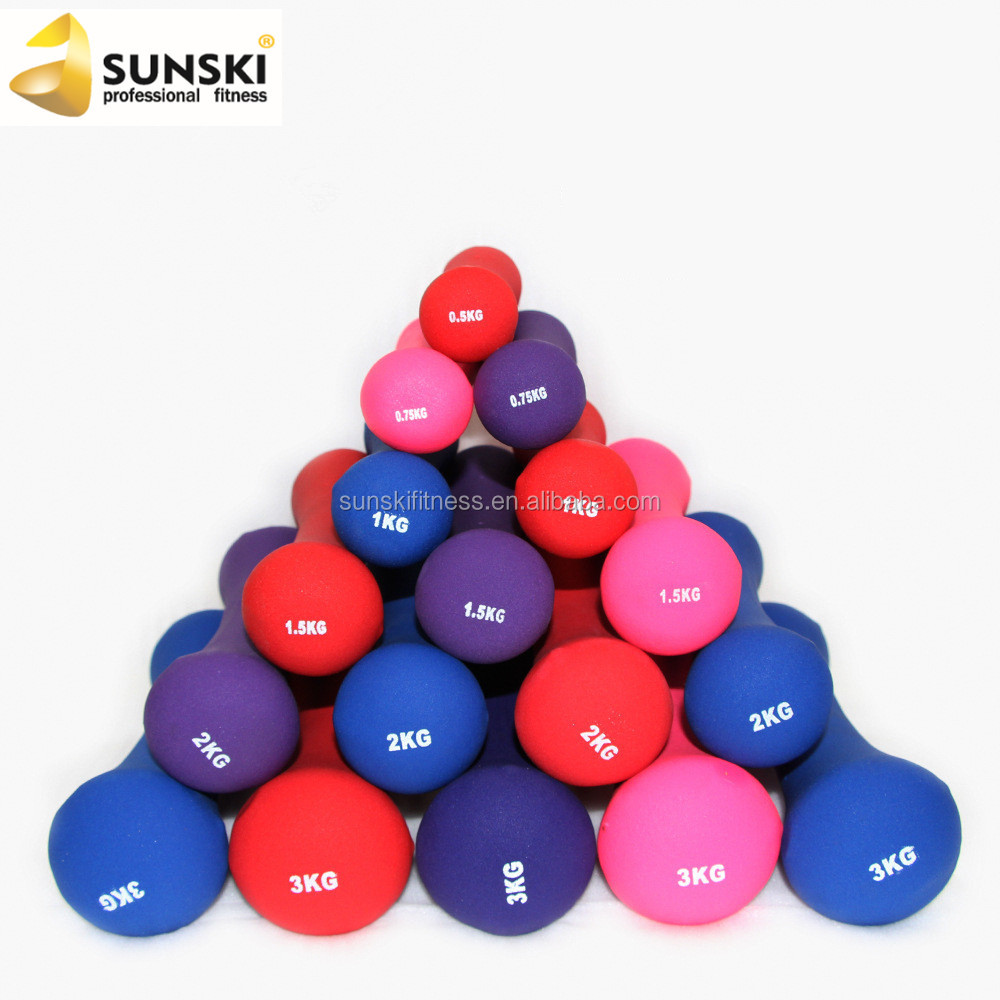 Sunski тренажерный зал фитнес-Женщины Кость винил погружения Неопреновые Гантели