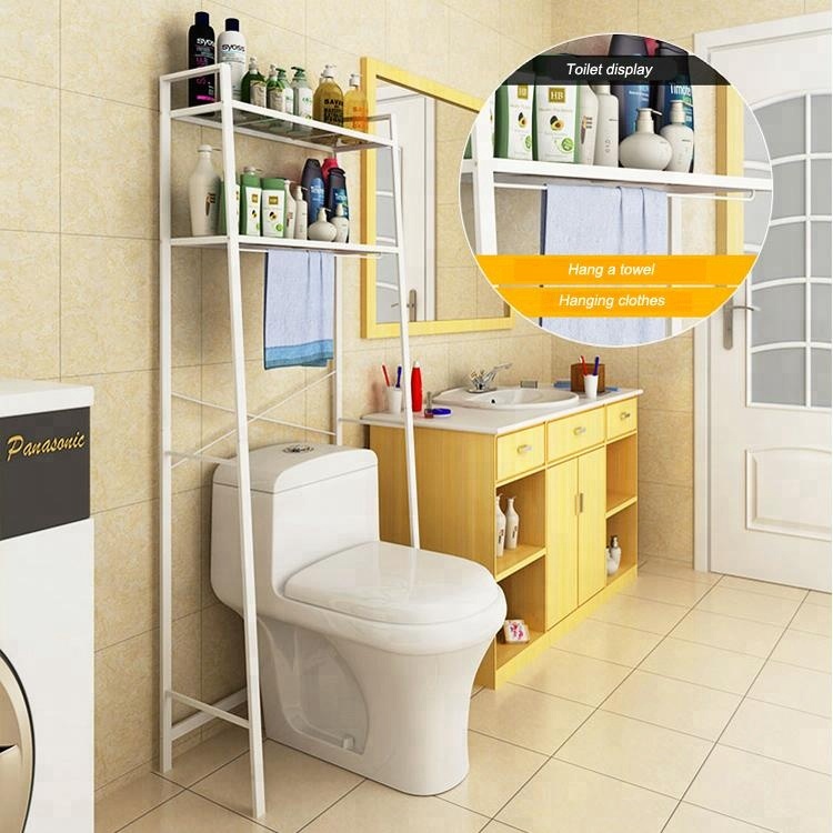 Spacesaver Metal Frame Storage Organizer Rack Freestanding Bathroom Over Toilet/Washer Shelf