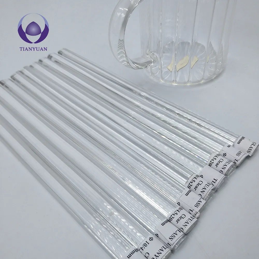 high purity clear borosilicate flat glass rod