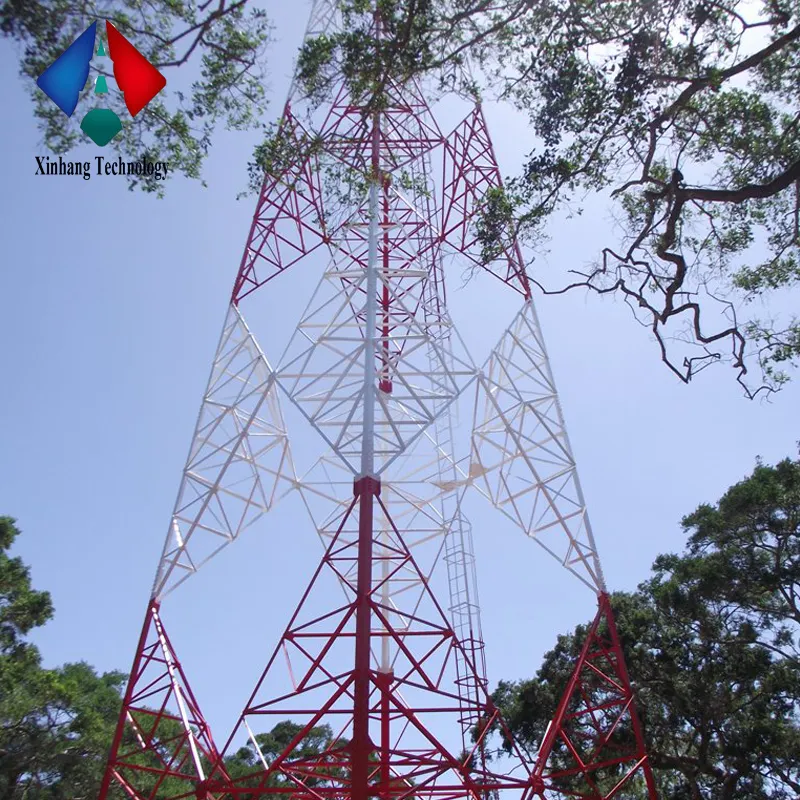 4 Legged Steel Pole Tower Supplier Tv Satellite Tubular Steel Four Legs Lattice Tower