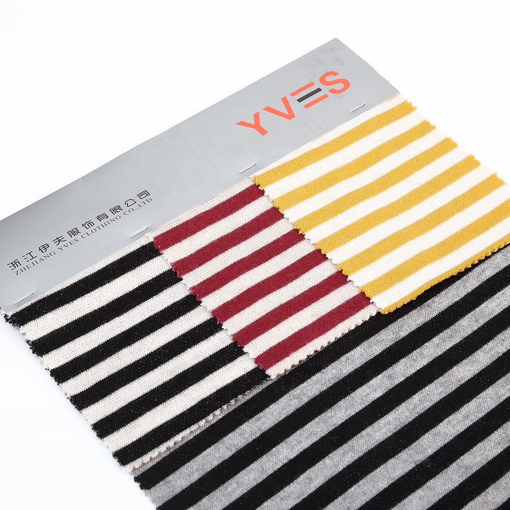 Shaoxing soft interlock knitted cashmere fabric style stripe jersey fabric