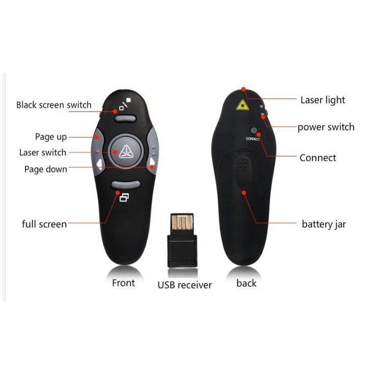 2.4G PPT Presentation Laser Pointers Remote Control USB Wireless Presenter