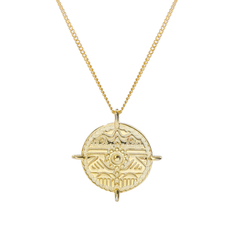 Минималистичное 925 Серебряное 18K золотое ювелирное ожерелье с подвеской Suncoins