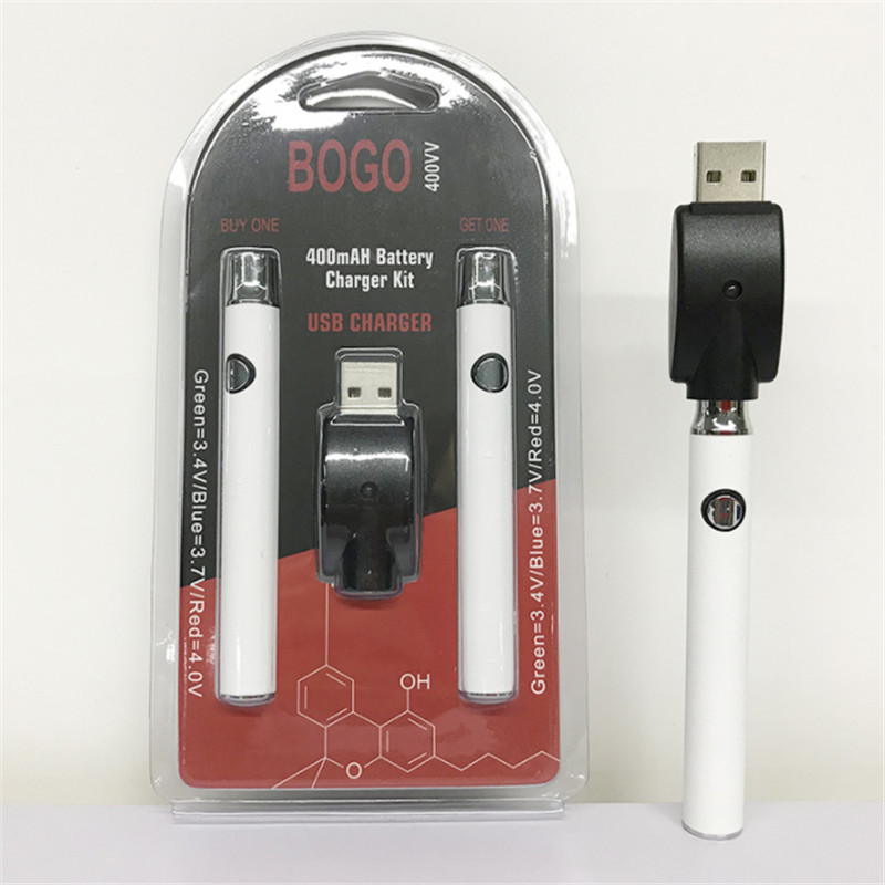Evergreentech BOGO набор с двойной батареей VV, вейп-ручка с подогревом 400 мАч, зарядное устройство, стартовый комплект, подходит для атомайзера с резьбой 510, картриджи G5