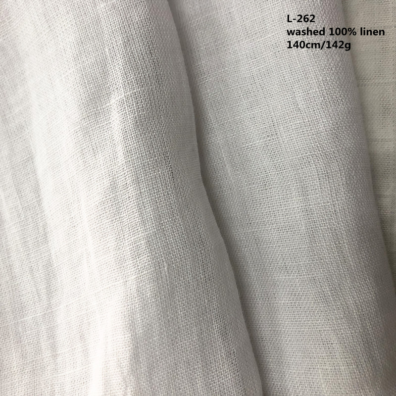 Washed 100% Linen Fabric 142gsm In Stock ,Solid Color Linen Fabric For Men Shirt