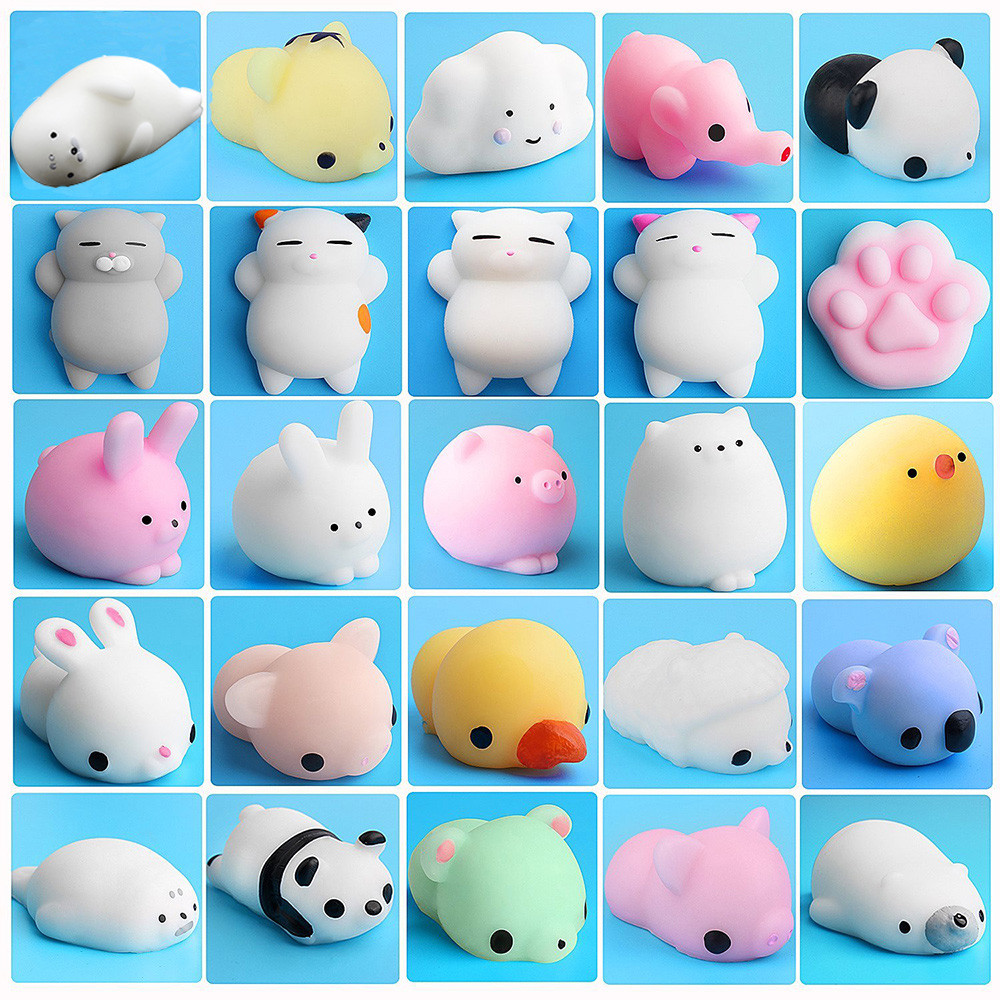 25 шт. милый комплект Моти мягкими Cat Squeeze Исцеление дети весело Kawaii игрушка малые мягкие животные игрушки для снятия стресса