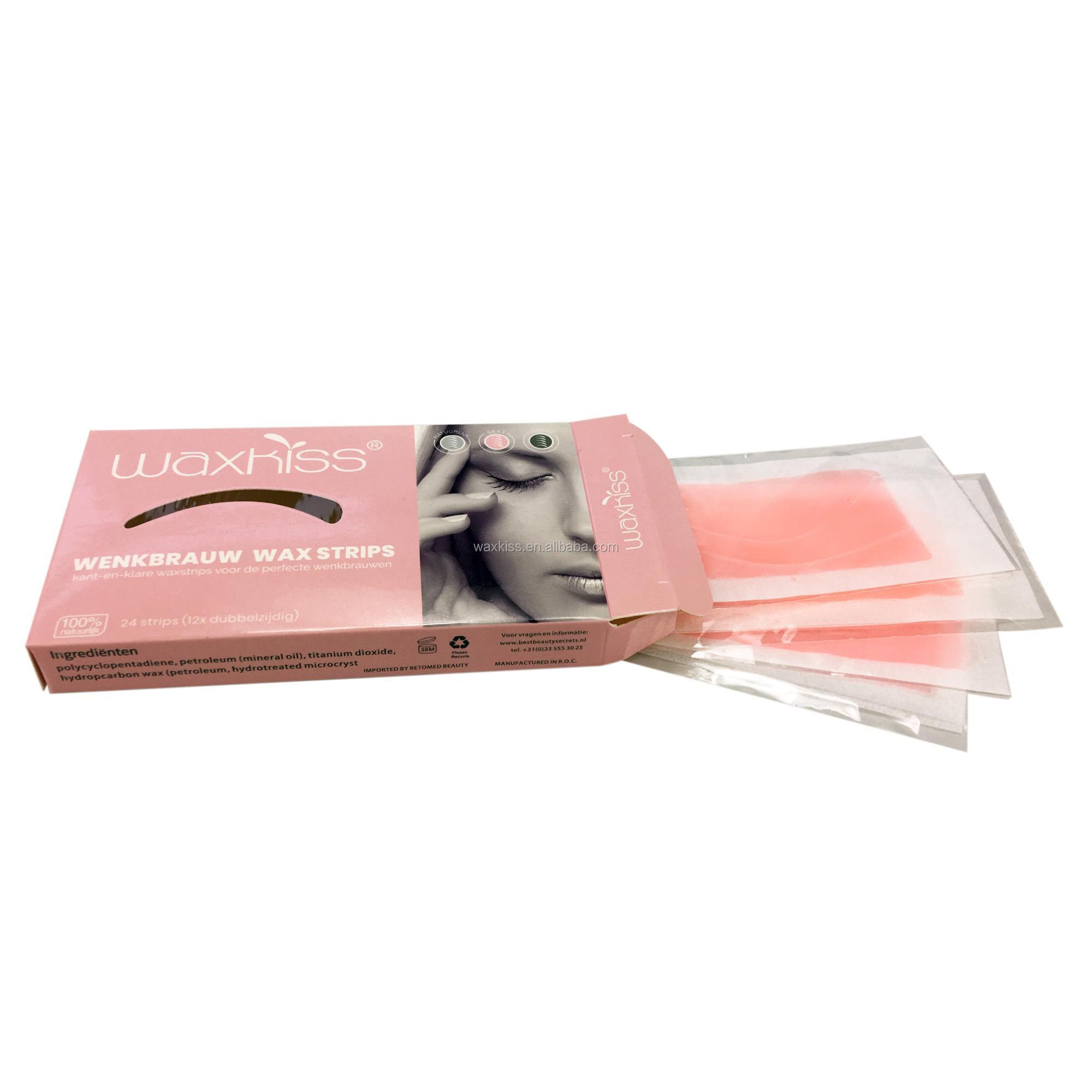 Двухсторонние ленты Waxkiss, восковые полоски для депиляции, простые в использовании восковые полоски для бровей