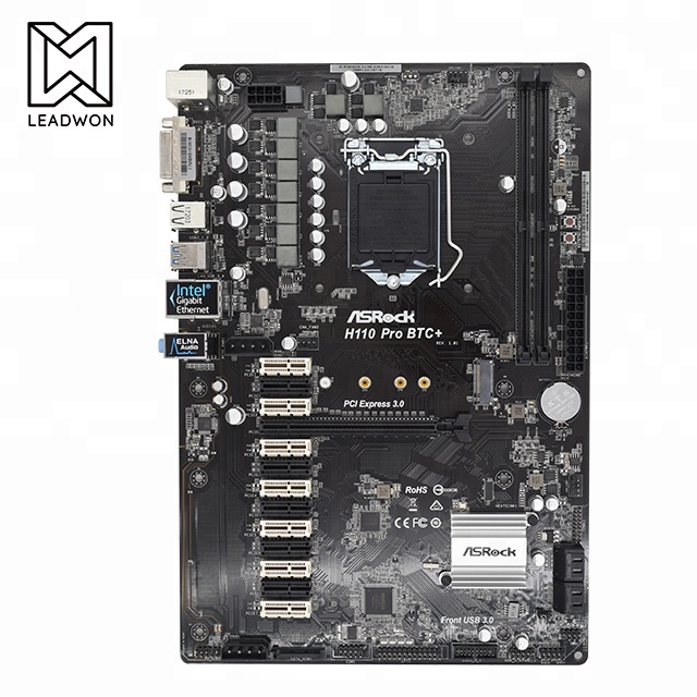 Новая Материнская плата ASRock H110 Pro BTC + 13GPU для майнинга криптовалюты