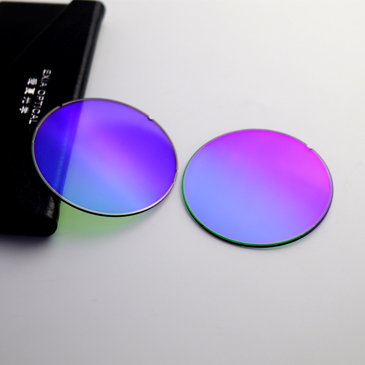 Линза Sun Blue Flash Mirror SHMC Base Curve Zero 75 мм, двухцветная, градиентная, оптическая, A40 EXIA