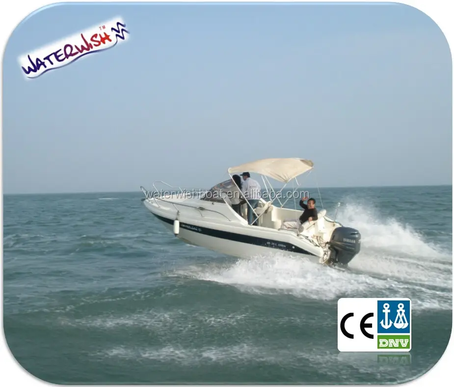 Waterwish QD 20.5 CABIN Fiberglass Speed Boat For Hot Sale