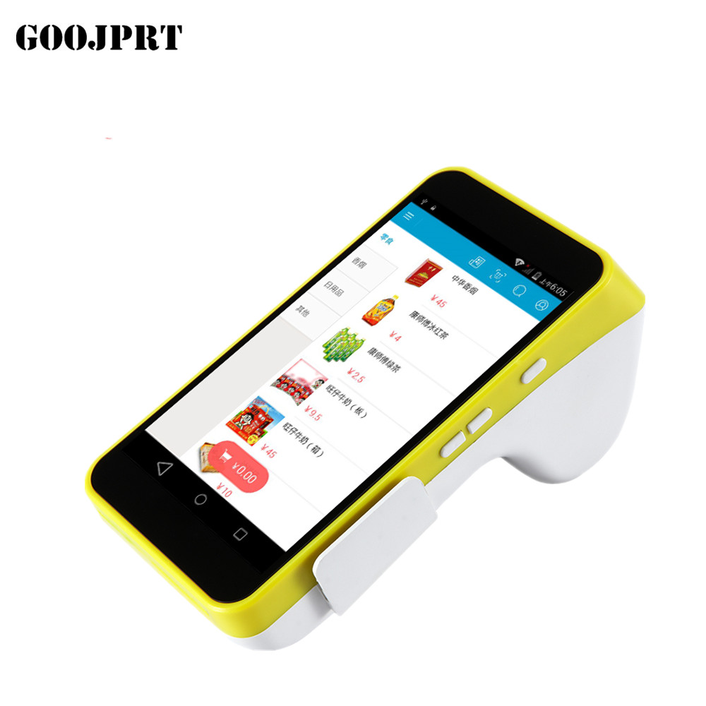 5,5 "дюймовый емкостный сенсорный экран android os pos терминала КПК со встроенным принтер JP-A5