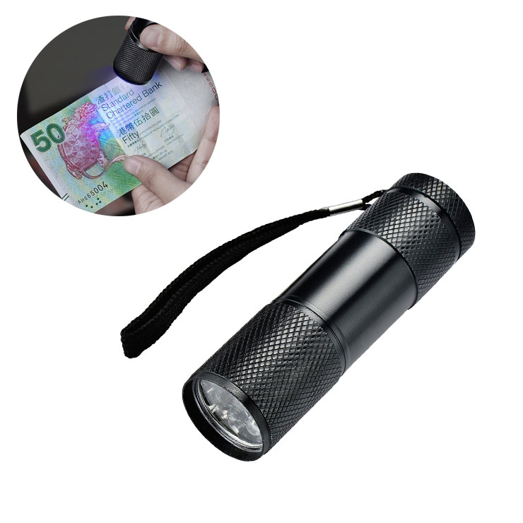 9LED UV torches Black Light Flashlight, 395nm UV Torch lights UV Lamps 9LED torch