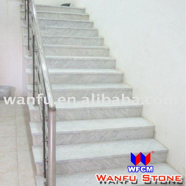 Белая мраморная лестница carara Step полированная по низкой цене