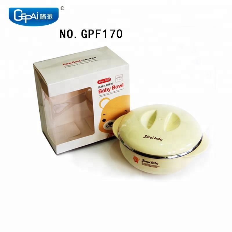 304 Stainless steel bowl thermal serving bowl with lid plastic food container 400ml