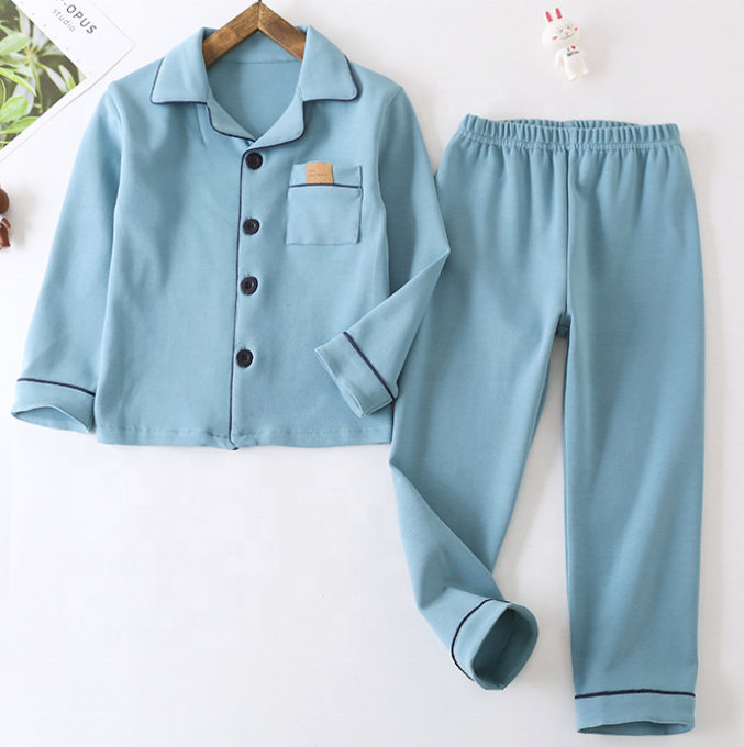 2019 New style cotton longsleeve top and pants pajamas set for unisex children