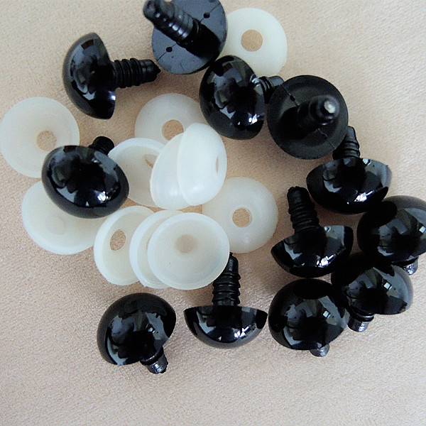 Black Plastic Eyes with Washer for Plush Toys Bear DIY