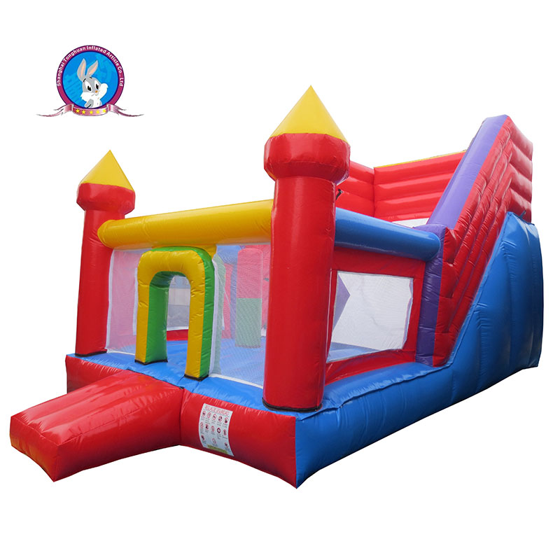 Inflatable bouncy castle with stair slide