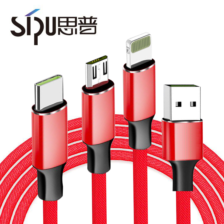 SIPU высокоскоростной 3,0 нейлоновый Плетеный 3в1 Usb кабель для сотового телефона типа C Android