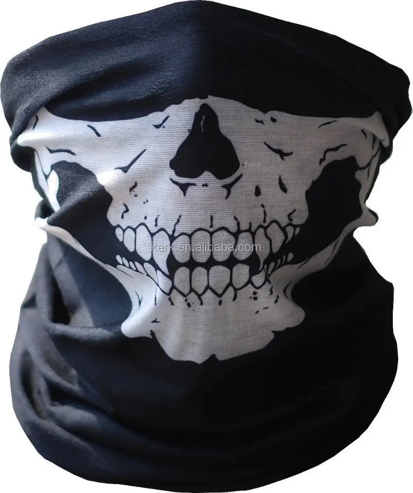 Hot Skull Custom Printing Motorcycle Bandana Face Mask Safety Head Wraps Scarf Buffs Multifunctional Magic Face Shields