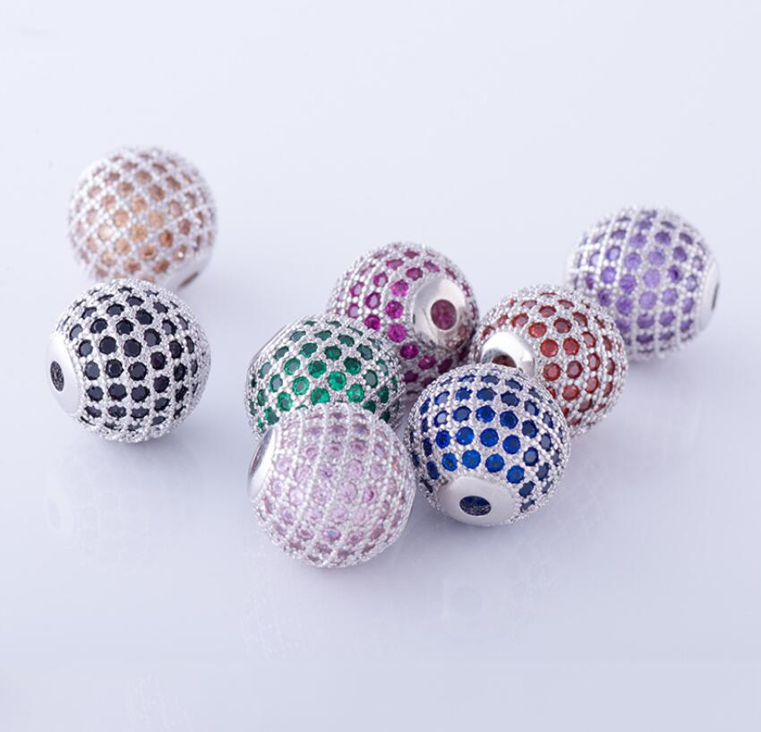 Miss Jewelry Оптовая продажа металлических бусин из стерлингового серебра 925 пробы для изготовления ювелирных изделий Cz микрозакрепка бусины