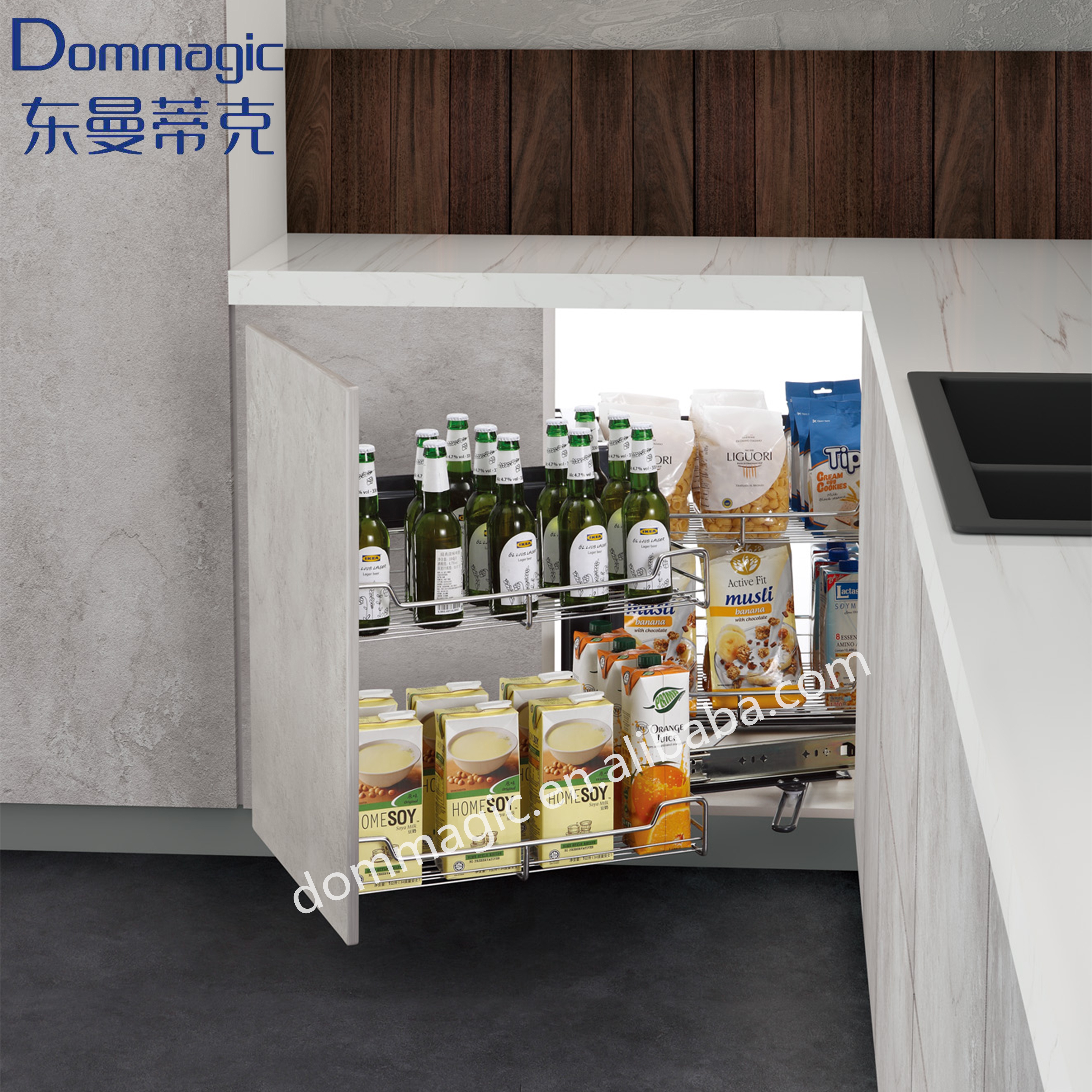 Кухонные шкафы Dommagic, волшебный угол (L/R)