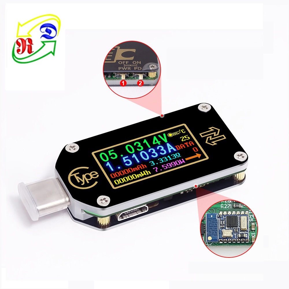 RD Type-C TC66C USB PD триггер USB Вольтметр Амперметр постоянного тока 2 way напряжение переменного тока метр Цифровой мультиметр PD зарядное устройство USB Тестер