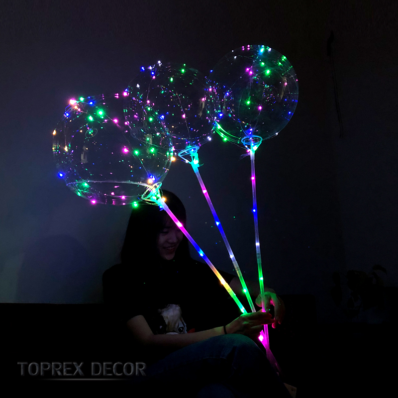 TOPREX декора оптовая продажа праздничного украшения 18 дюймов светодиодные БОБО Баллон со светящимися палочки