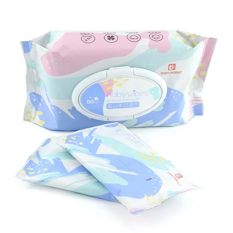 Custom high quality spunlace alcohol free organic mother care baby wipes for hand mouth cleaning