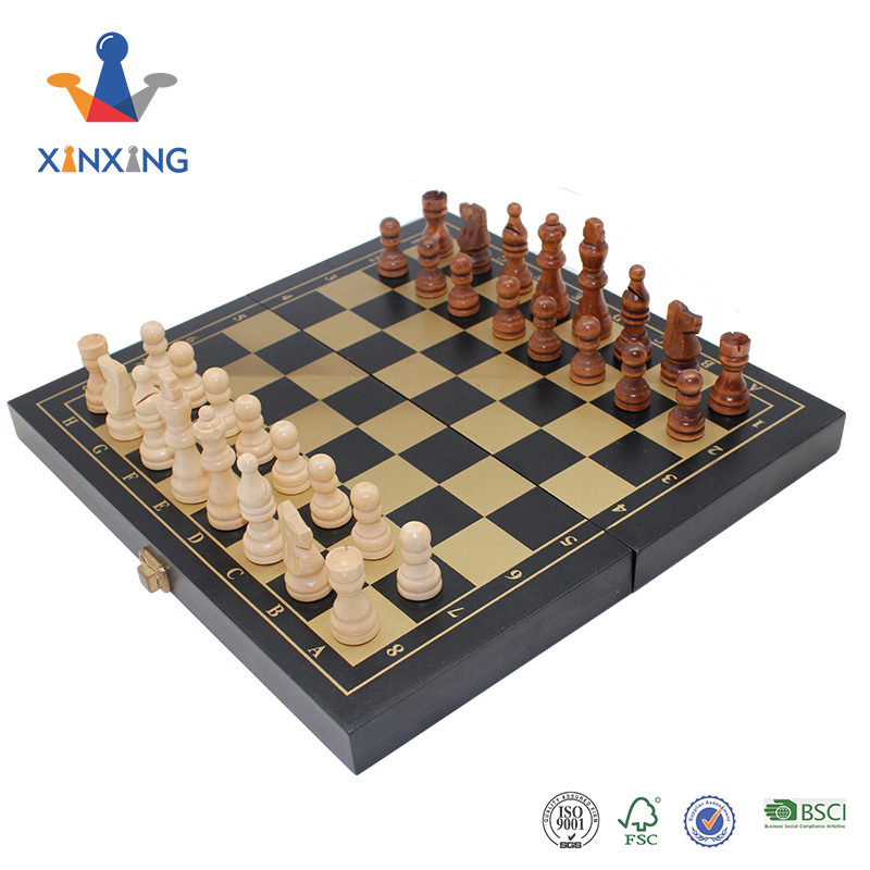 A foldable chessboard wooden board chess game set   wooden chess pieces