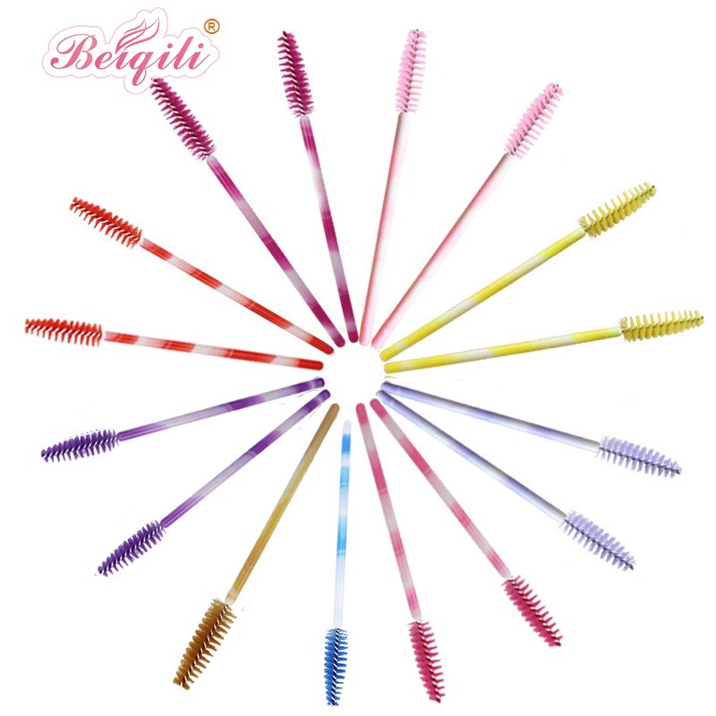 Colorful plastic mascara Brush For Eyelash Extension Nylon Eyelashes Disposable Mascara Wands Applicator Makeup Tools