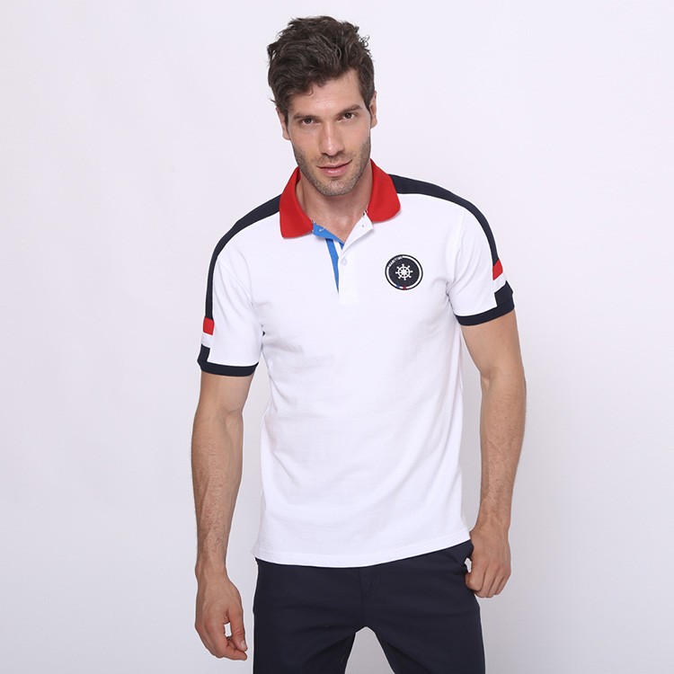 Классический Slim Fit Сочетание Вышивки Логотип Спорт Поло Футболки Для человека
