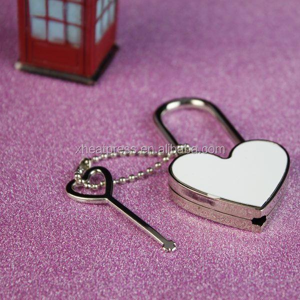 Blank Sublimation Metal Heart Shaped Key Lock