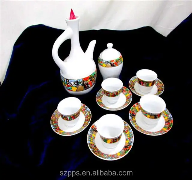 Traditional Art Ethiopian Jebena Coffee Set sheba coffee cups set 15