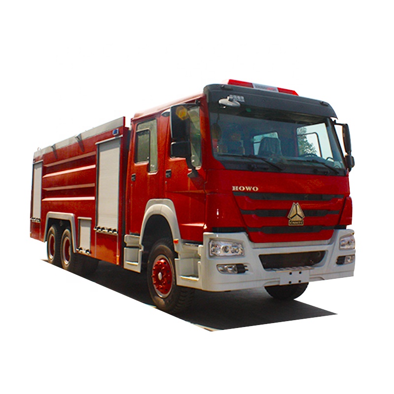XDR Brand 10 wheels HOWO 12ton red carbon steel fire rescue vehicle fire engine truck