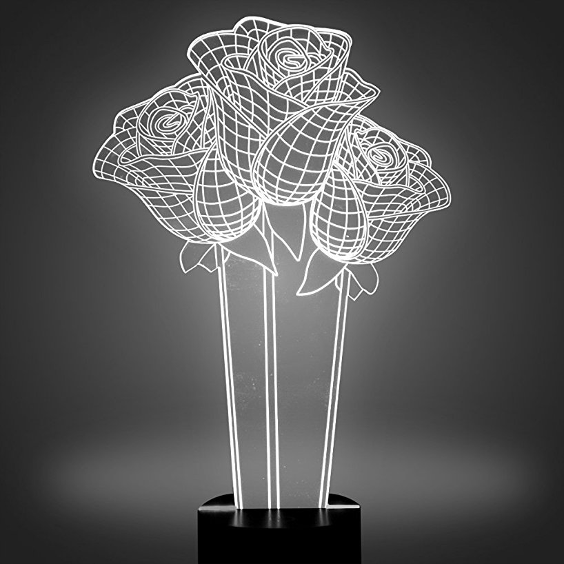 Zogift 2018 3D Светодиодная лампа USB Роуз Красочные Night Light для свадьбы деко инновационные подруга подарок