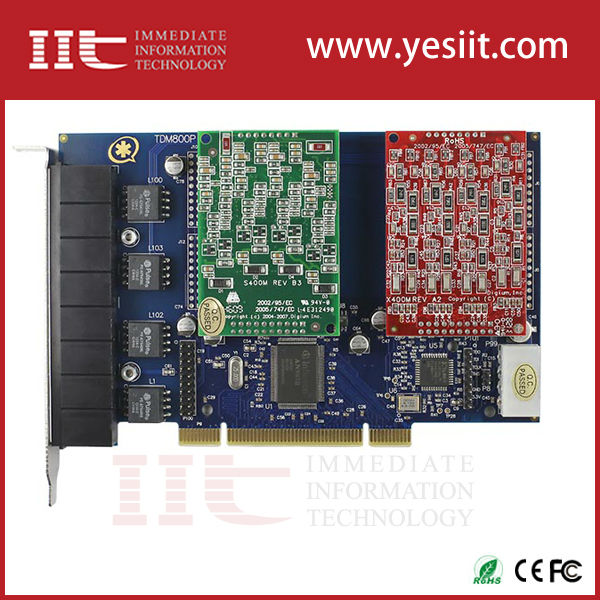 8 разъём(ов) с 8 4fxo звездочка карты для Voip IP атс Digium TDM800P Openvox A800P ATCOM AX800P FreePBX Elastix