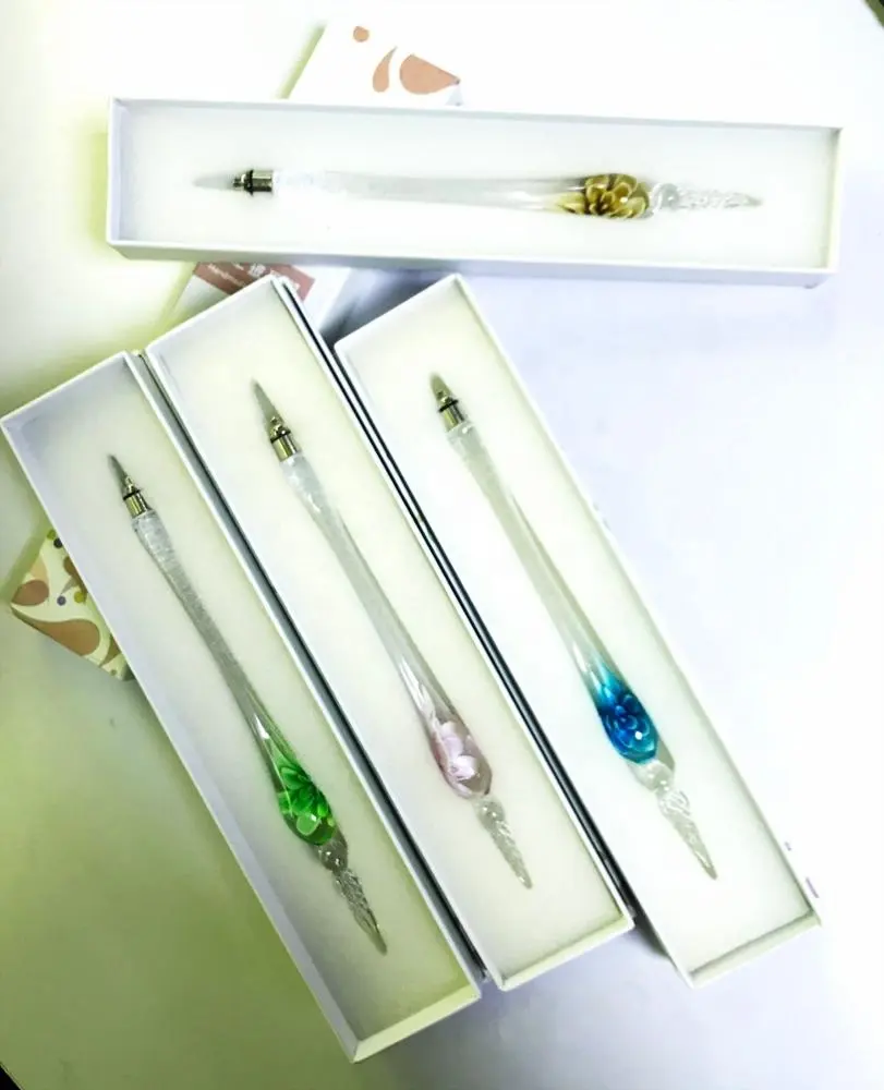 JXC-002 unique best gift handmade glass ink pen reusable dip filling fountain calligraphy writing art pen