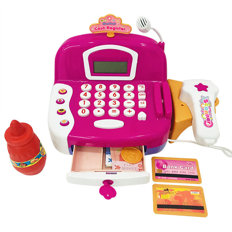 Wholesale Hot Smart cash register toy with light scanning and music pretend play house toys for children
