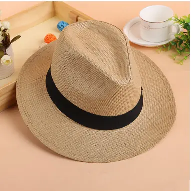 New Style Men Wide Brim Outdoor Cowboy Straw Hat