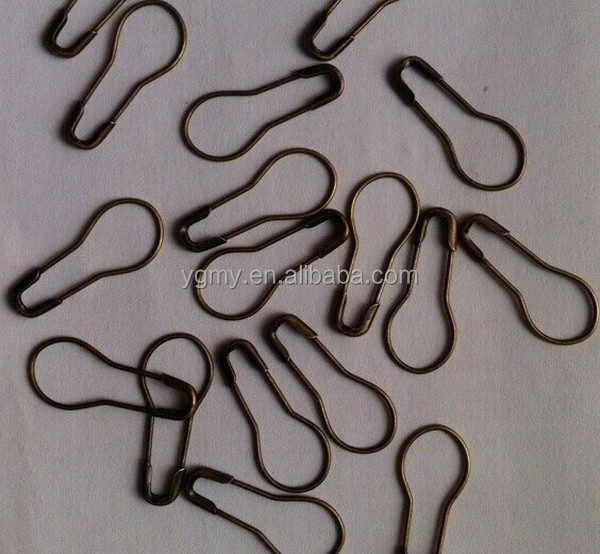 coilless bronze pear shape safety pins for garment,hanging tag or crafts