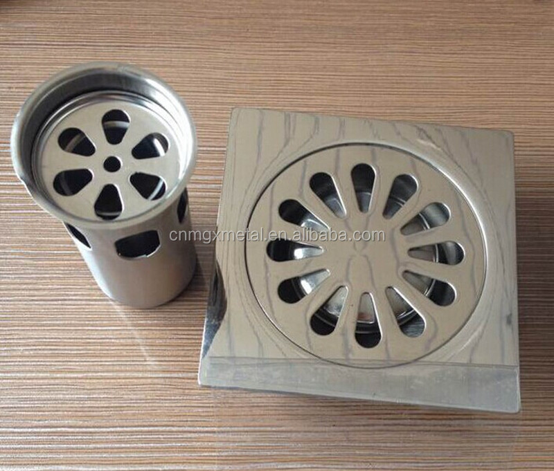 Customized Fabrication High Quality Punching Polished Stainless Steel Floor Drains