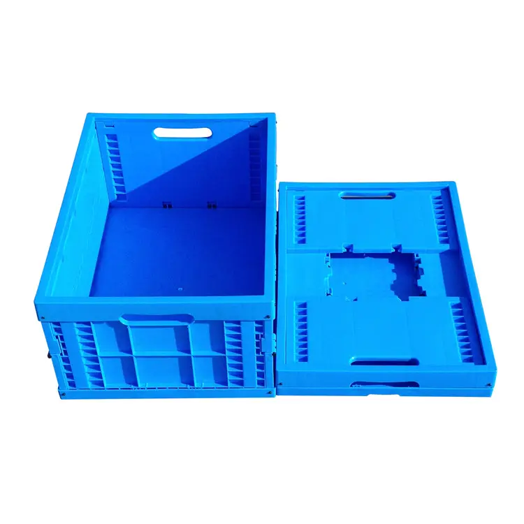 shipping flower eco friendly folding packaging foldable plastic storage tool crate with handle