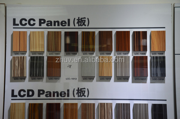 Древесно-гранулированный дизайн и однотонная глянцевая панель UV MDF