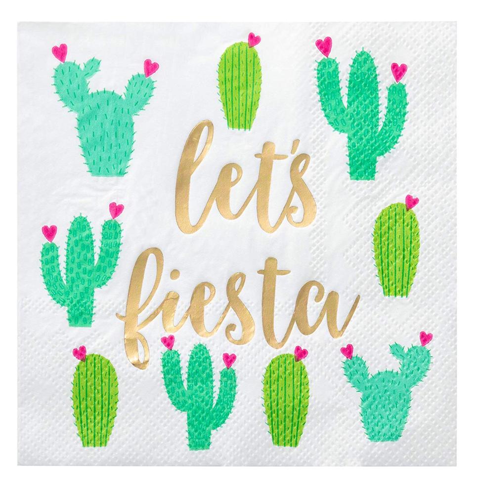 Одноразовые бумажные салфетки Let's Fiesta, складные бумажные салфетки 5x5 дюймов