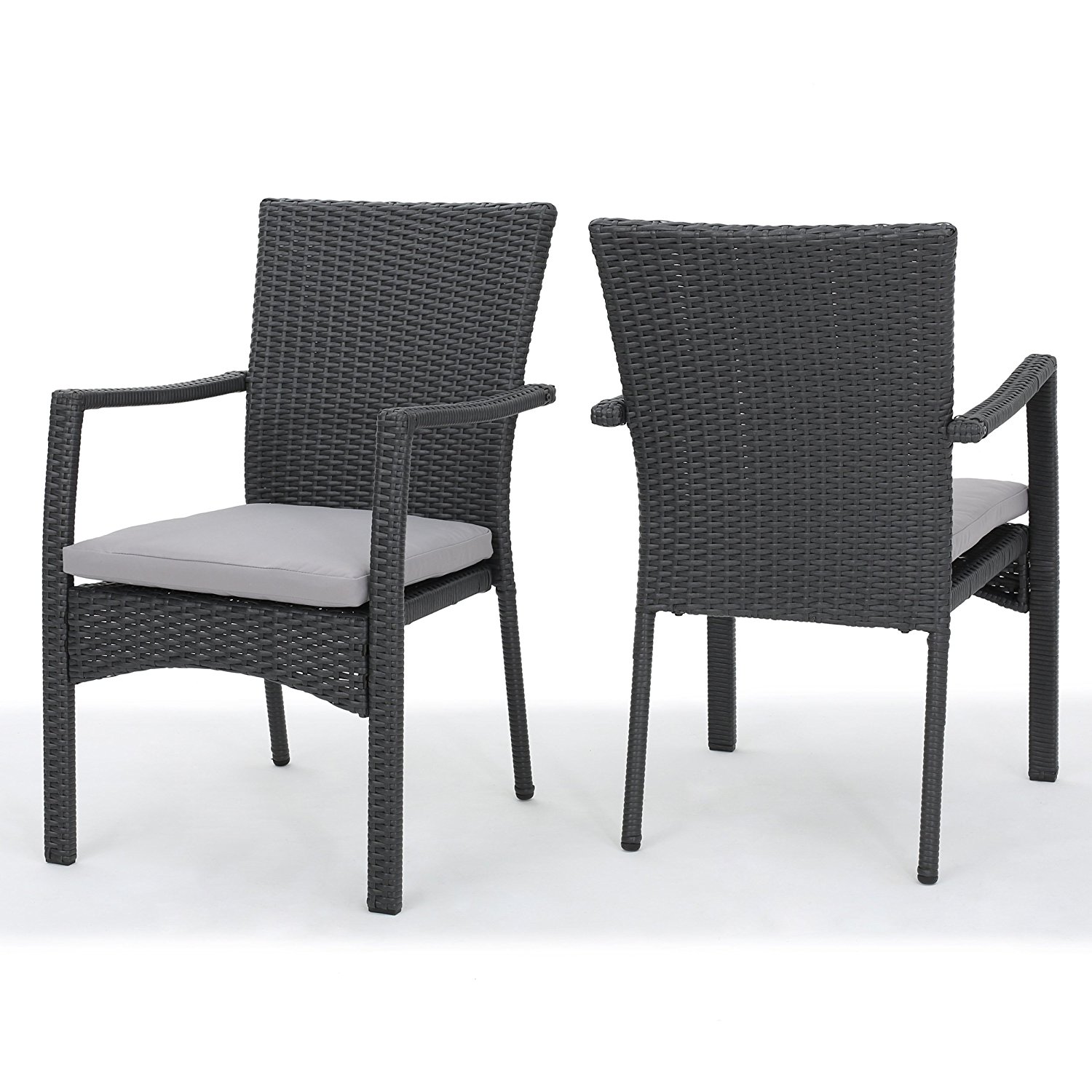 KD Rattan Wicker Outdoor garden patio Stackable stacking Dining Chair with cushion